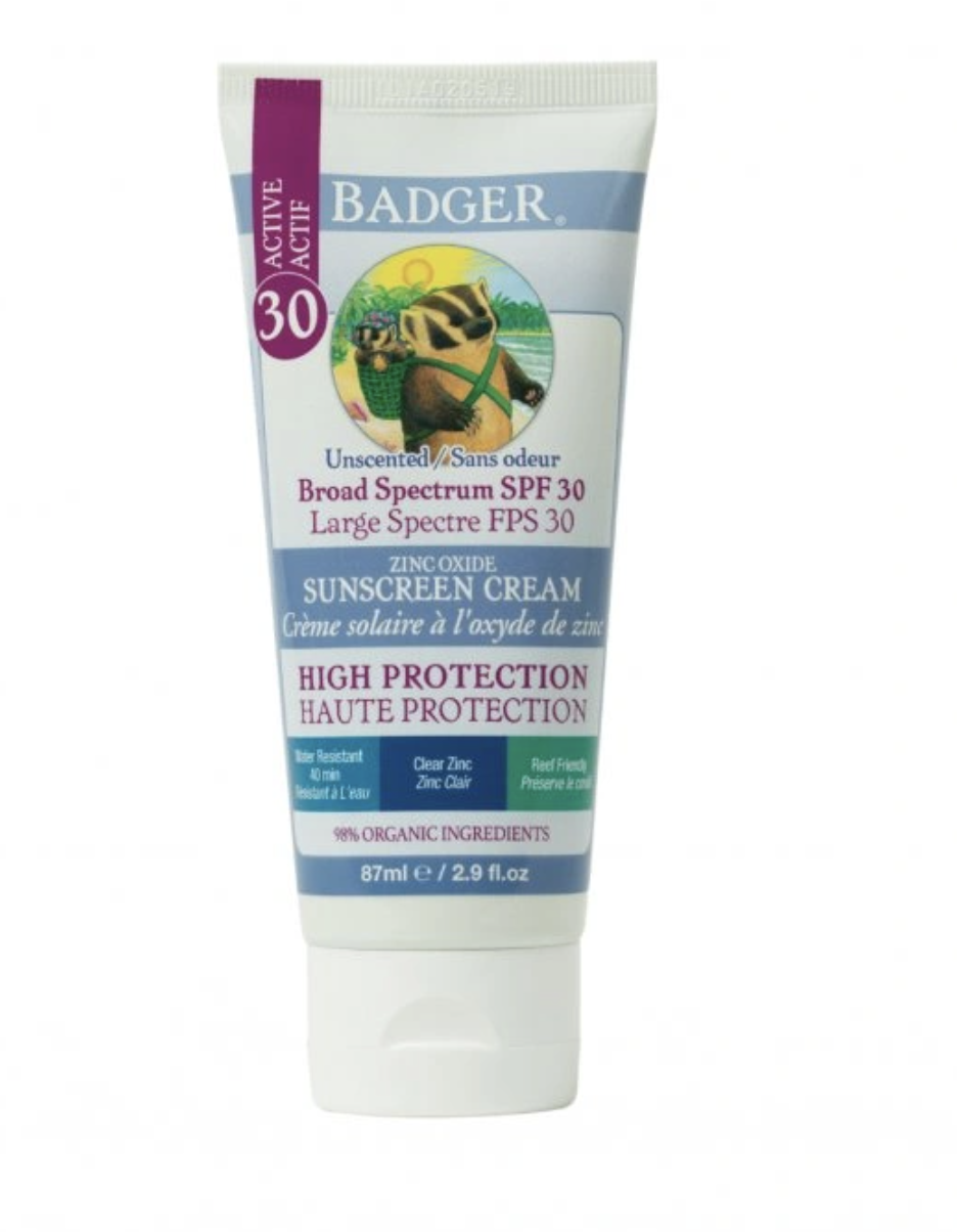 BADGER Opalovací balzám SPF 30 - Clear Zinc, bez vůně